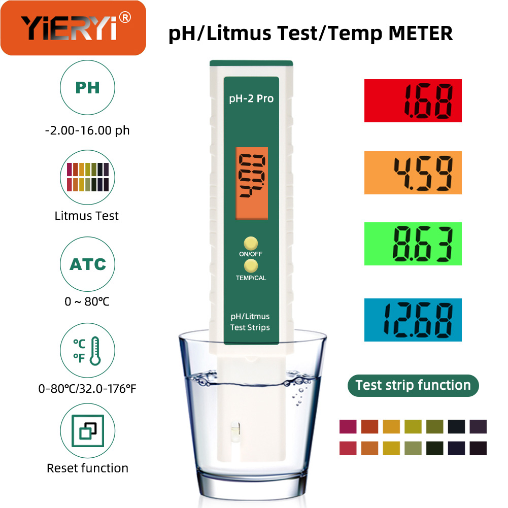 Ph Meter Digital Water Tester - Yieryi Digital PH Meter LCD Litmus