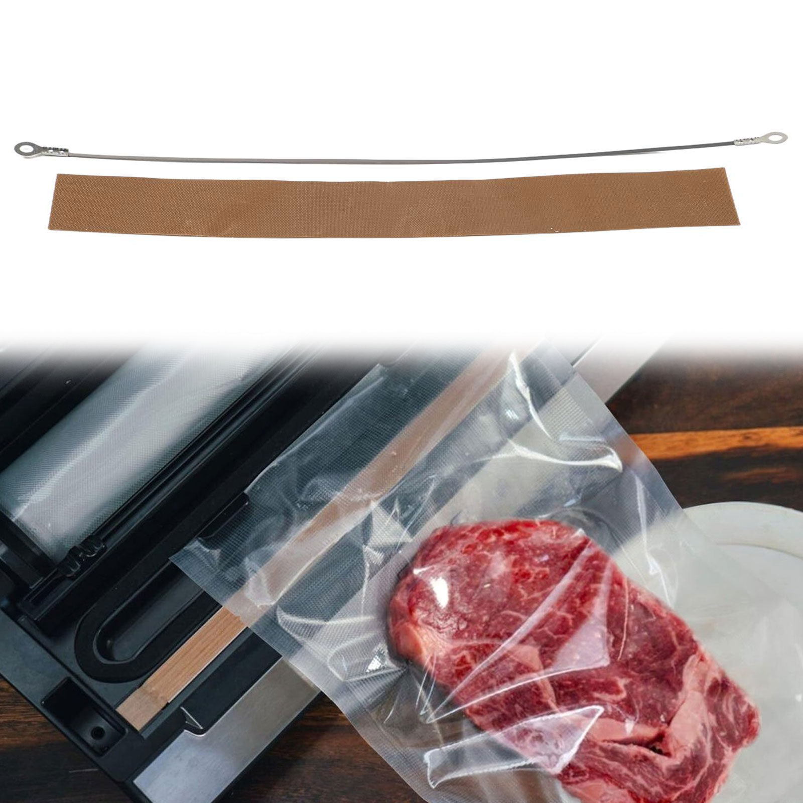 Plastic Bag Impulse Heat Sealer - ลวดความร้อนสำรองสำหรับเครื่องซีลแบบอิมพัลส์ พร้อมผ้าทนความร้อนสูง สำหรับเครื่องซีลถุงพลาสติก ขนาด 200 มม.