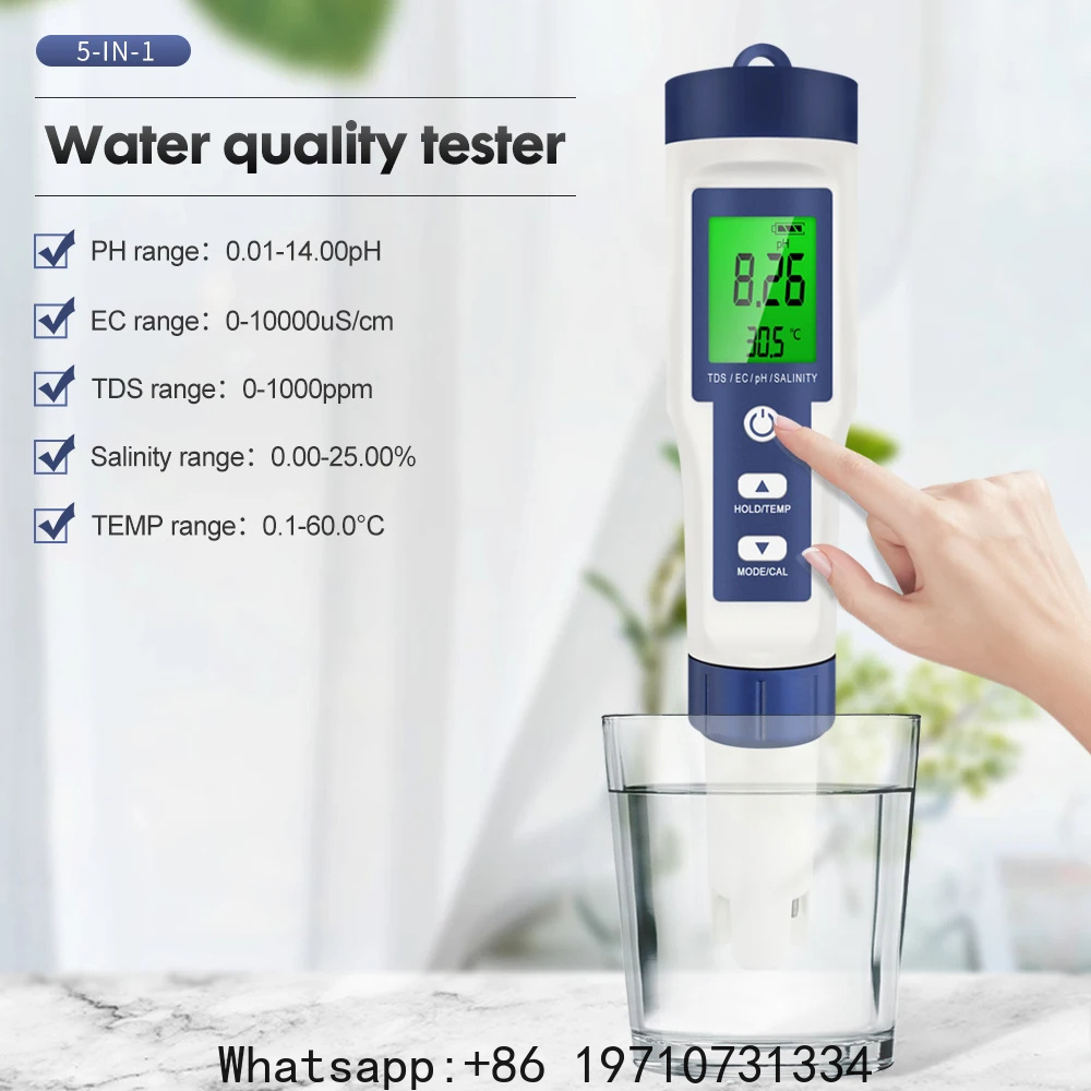 Ph Meter Digital Water Tester - เครื่องวัดค่า PH แบบดิจิตอล 5 ใน 1