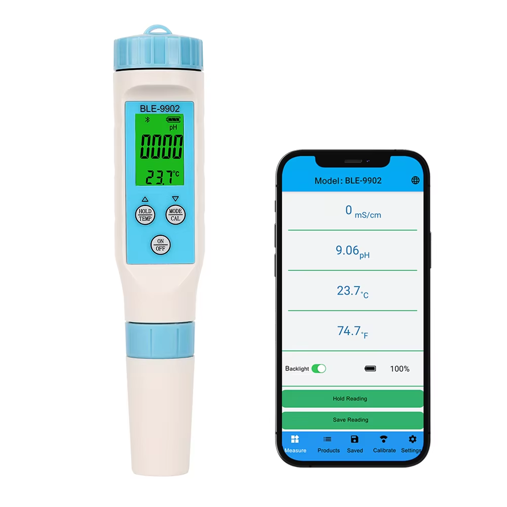 Ph Meter Digital Water Tester - เครื่องวัดคุณภาพน้ำ 3-in-1 สำหรับวัดค่า pH/EC/อุณหภูมิ, เครื่องวัดคุณภาพน้ำแบบดิจิตอลสำหรับระบบไฮโดรโปนิกส์และตู้ปลา