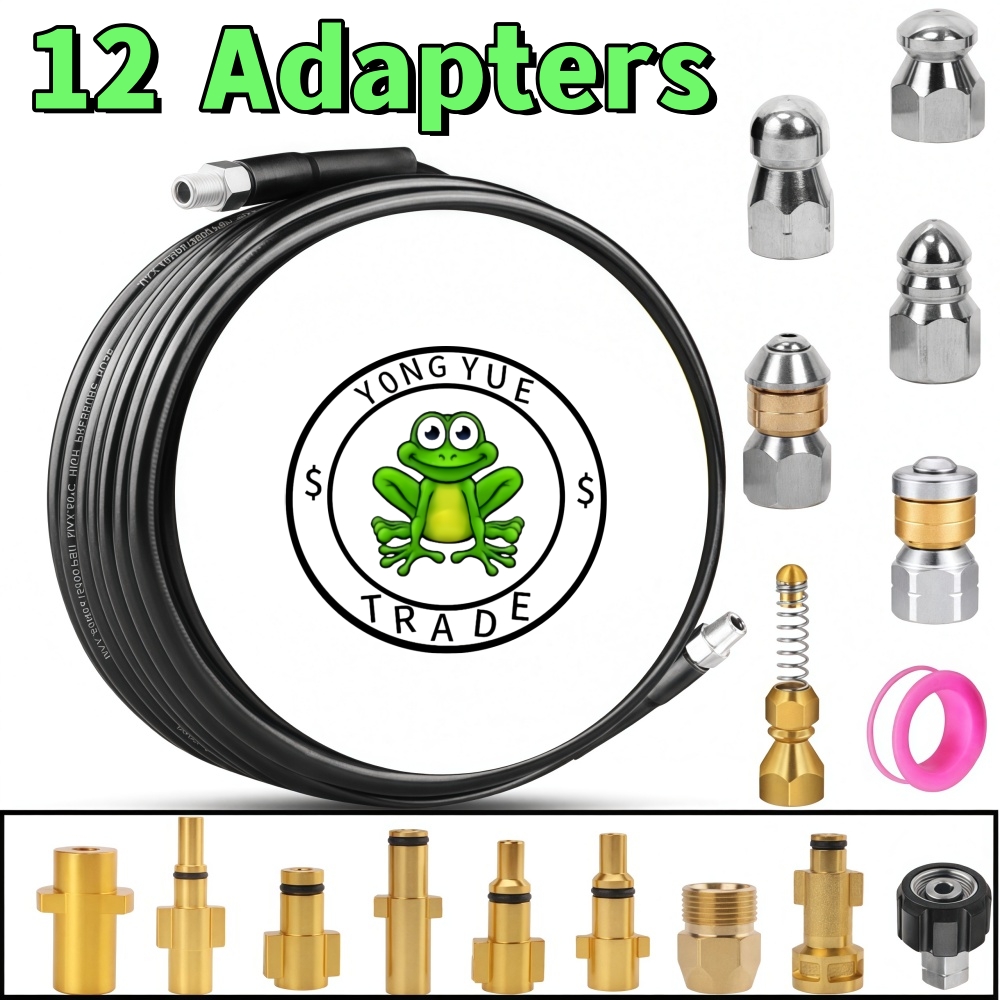 Vacuum Chamber Kit With Pump - ชุดเครื่องฉีดน้ำแรงดันสูง 5~50 เมตร 5800psi สำหรับทำความสะอาดท่อระบายน้ำ พร้อมสายฉีด