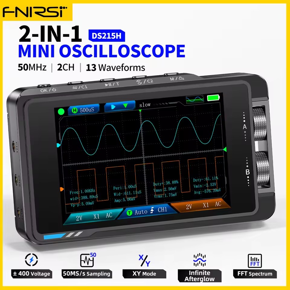 FNIRSI DS215H ออสซิลโลสโคปแบบพ - Fnirsi Digital Oscilloscope Handheld บทวิจารณ์และราคา