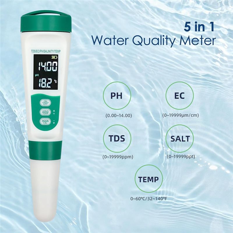 AT02-5 In1 เครื่องวัดค่า PH แบ - Ph Meter Digital Water Tester บทวิจารณ์และราคา