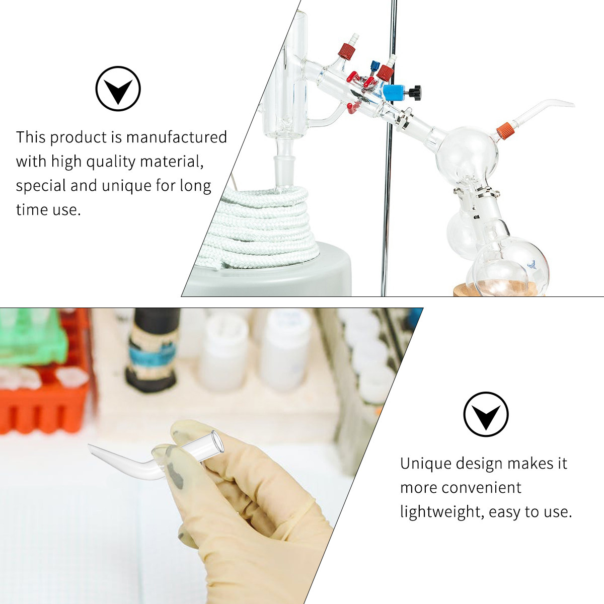 หลอดแก้วสำหรับการกลั่น 5 ชิ้น  - Lab Equipment บทวิจารณ์และราคา