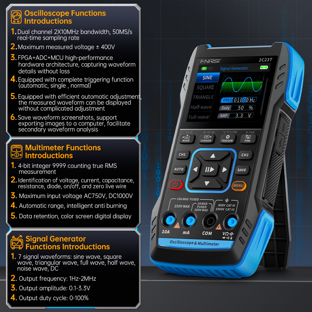 FNIRSI 2C23T Handheld Digital  - Fnirsi Digital Oscilloscope Handheld บทวิจารณ์และราคา