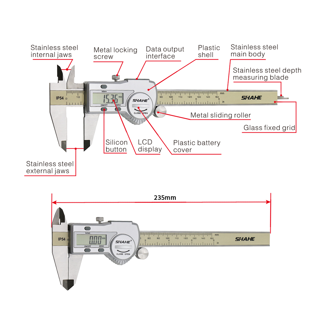 คาลิปเปอร์ดิจิตอล Shahe 0-150  - Digital Caliper 150Mm Stainless Steel บทวิจารณ์และราคา